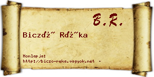 Biczó Réka névjegykártya